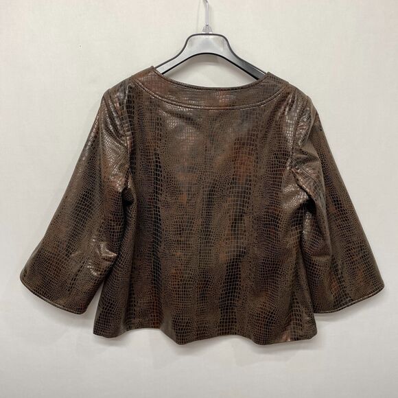 Susan Graver Women Full Zip Brown Jacket Size XL X-Large B334 -25 - Picture 15 of 16